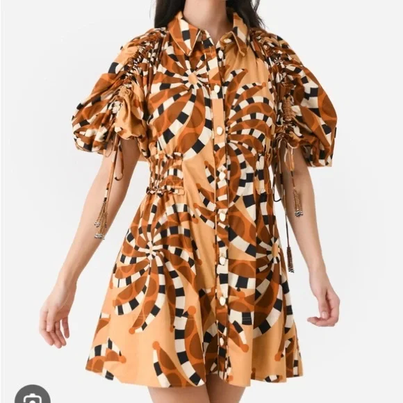 FARM Rio - Banana Button Down Mini Dress - Picture 1 of 3